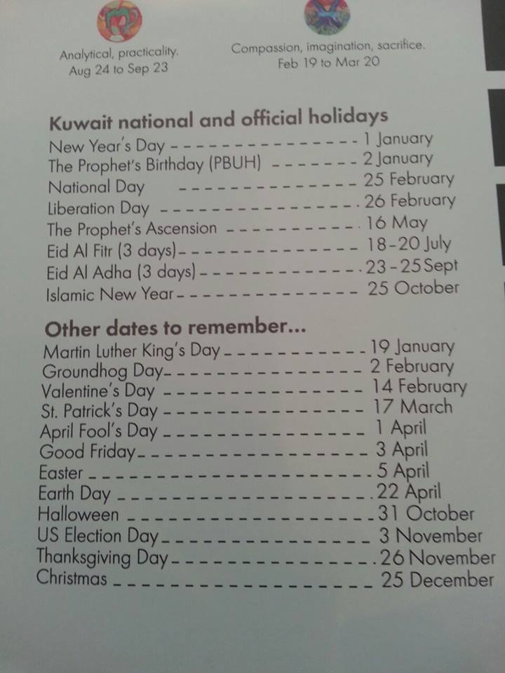 KUWAIT HOLIDAYS 2015 - Pilipino sa Kuwait